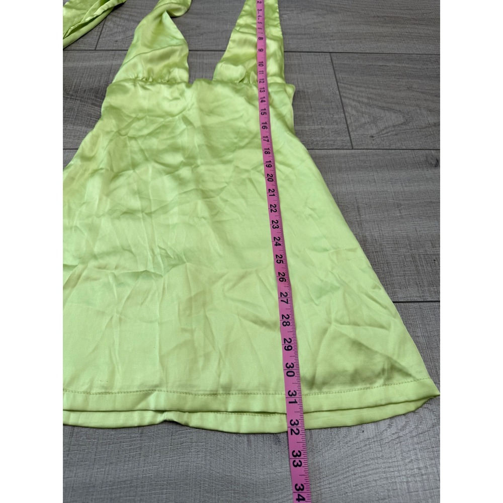 Princess Polly Lime Green Satin Halter Mini Dress - Picture 5 of 8
